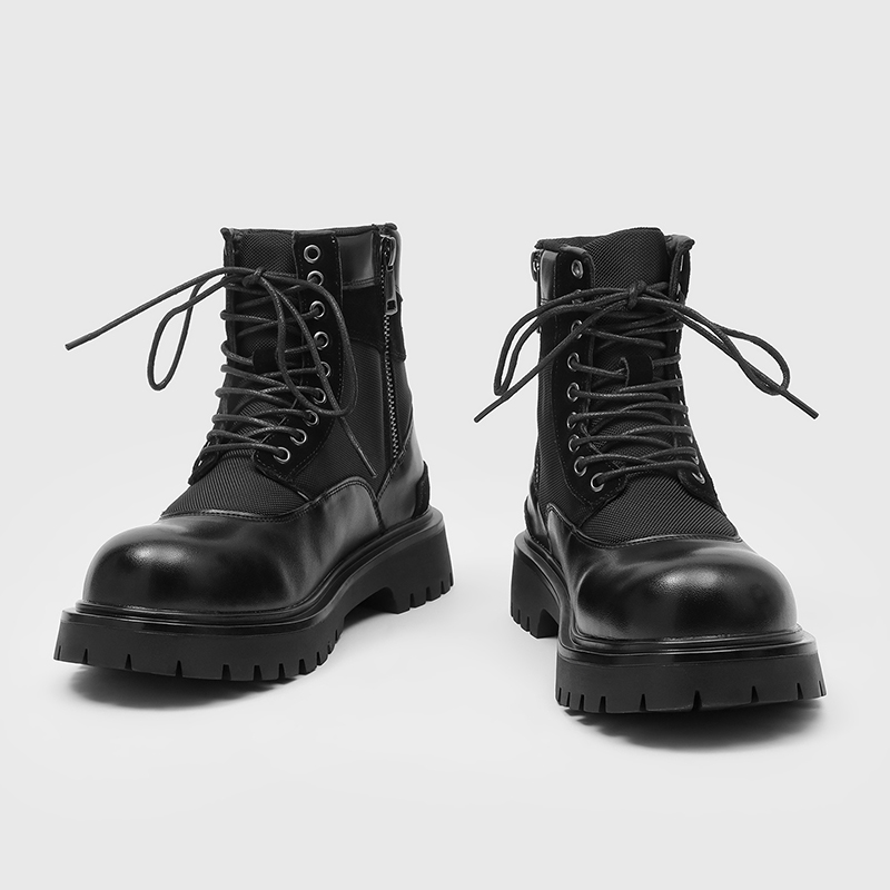 Motorcycle Gear Mens - Men Spliced Thick Soled High Top