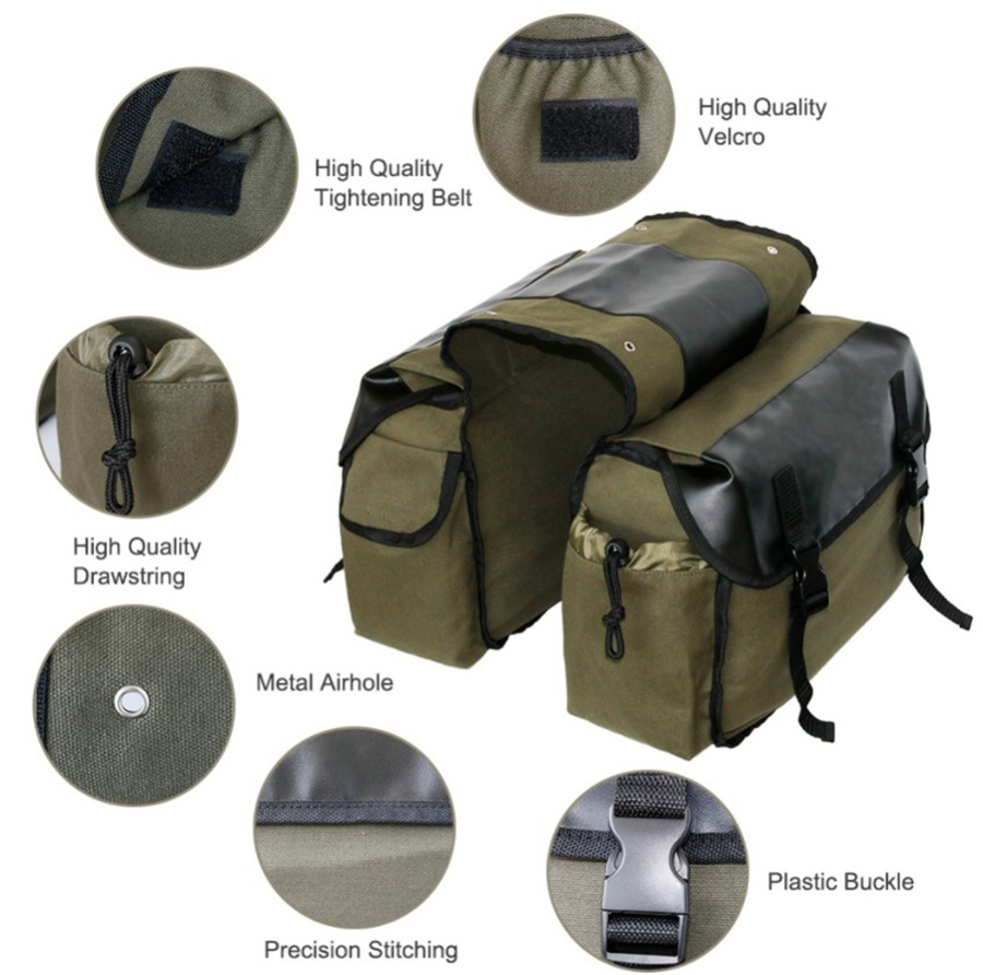 Canvas Leather Rear Saddlebag  - Motorcycle Gear Backpack ulasan dan harga